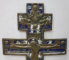 Crucifix din bronz si email policrom, Rusia, Sfarsit Secol 19