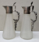 Pereche de carafe din sticla si montura argintata, Perioada Interbelica