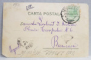 SALUTARI DIN CONSTANTA  - VAPORUL REGELE CAROL I , MARINAR ROMAN , CARTE POSTALA ILUSTRATA , CROMOLITOGRAFIE , POLICROMA, CIRCULATA , DATATA 1900 , DOUA COLTURI TAIATE *