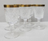 Sase pahare din cristal bizotat si aur coloidal pentru bauturi aperitiv, Perioada Interbelica