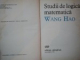 STUDII DE LOGICA MATEMATICA de WANG HAO , 1972