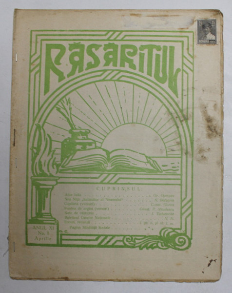 ' RASARITUL '  , ORGAN AUTORIZAT AL ' CASELOR NATIONALE ' SI AL ASOCIATIEI ' SANATATEA SOCIALA ' , ANUL XI , NR. 8 , APRILIE , 1929