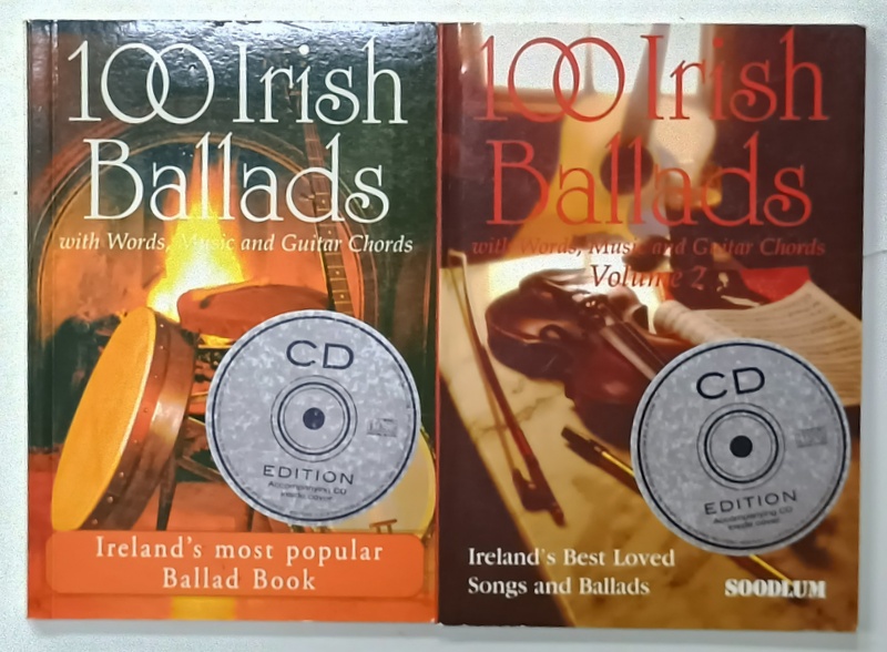 100 IRISH BALLADS WITH WORDS , MUSIC AND GUITAR CHORDS , VOLUME I - II , 1981, CD - URI INCLUSE