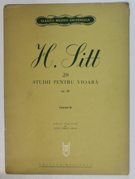 20 STUDII PENTRU VIOARA , OPUS 69 de H. SITT , CAIETUL II , 1966, PARTITURI