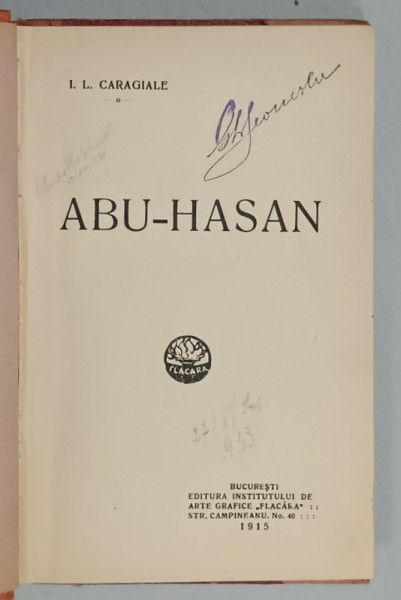 ABU - HASAN de I.L. CARAGIALE , 1915