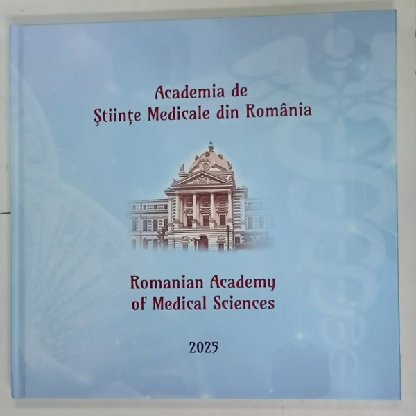 ACADEMIA  DE STIINTE MEDICALE DIN ROMANIA , 1935 -2025 , ALBUM FILATELIC ANIVERSAR ,  TEXT IN ROMANA  SI ENGLEZA , APARUT  2025 , LIPSA  TIMBRE !