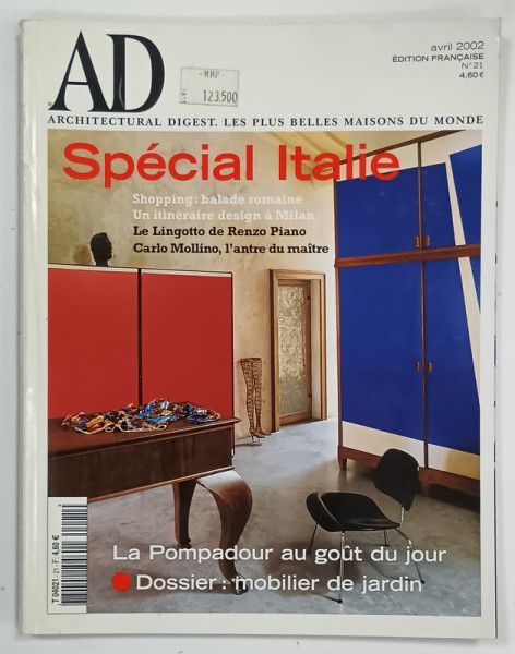 AD , ARCHITECTURAL DIGEST . ARCHITECTURE , DECORATION , ARTS . DESIGN , TEXT IN LIMBA FRANCEZA , AVRIL 2002