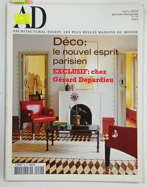 AD , ARCHITECTURAL DIGEST . ARCHITECTURE , DECORATION , ARTS . DESIGN , TEXT IN LIMBA FRANCEZA ,MARS 2002