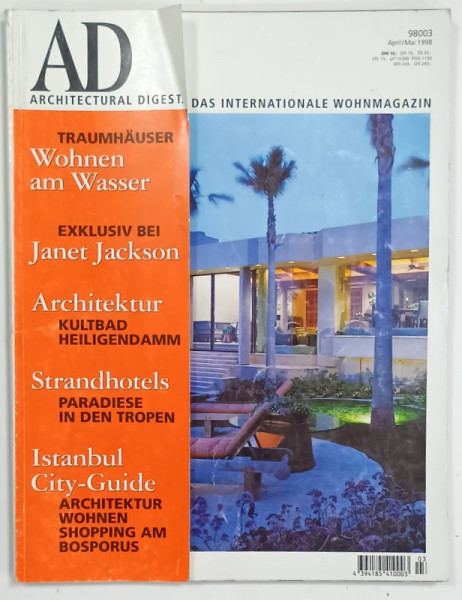 AD , ARCHITECTURAL DIGEST . DAS INTERNATIONALE WOHNMAGAZIN  , EDITIE IN LIMBA GERMANA , APRIL / MAI , 1998