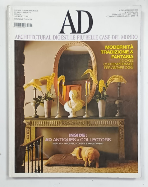 AD , ARCHITECTURAL DIGEST . LE PIU BELLE CASE DEL MONDO , EDITIE IN LIMBA ITALIANA , OTTOBRE , 2004