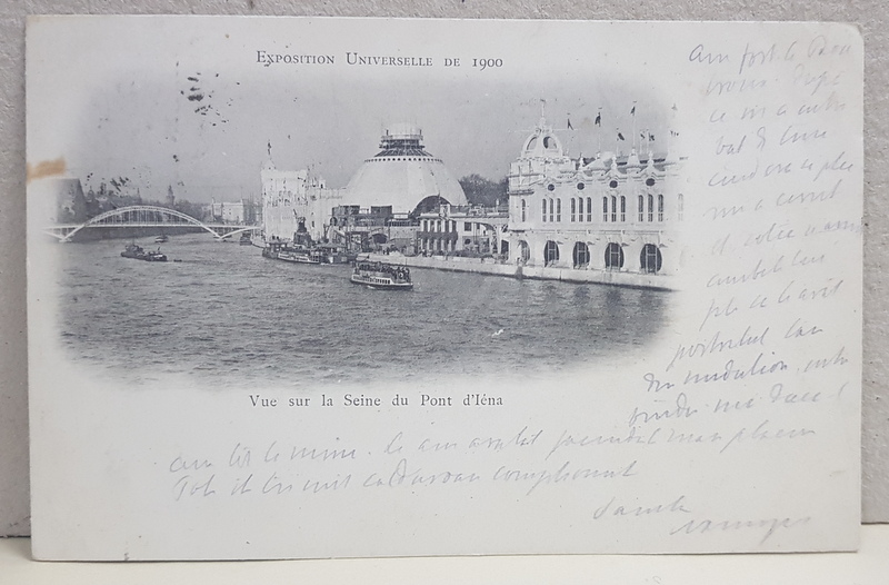 A.D. XENOPOL CATRE ELIZA XENOPOL * , CARTE POSTALA ILUSTRATA , EXPOZITIA UNIVERSALA PARIS  , CIRCULATA , CLASICA , 1900