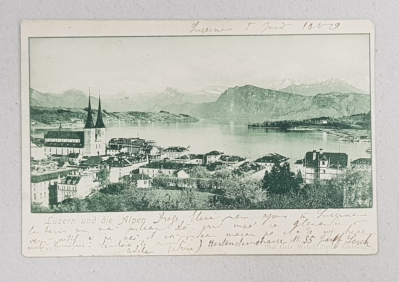 ADELA XENOPOL CATRE ELIZA XENOPOL * , CARTE POSTALA ILUSTRATA , LUZERN UND ALPEN  , CIRCULATA , CLASICA , 1900