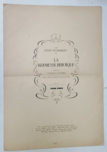 AFIS - POSTER : LA SCENE DU BANQUET DE LA KERMESSE HEROIQUE , FILM de JACQUES FEYDER ,  COLOR , 1935