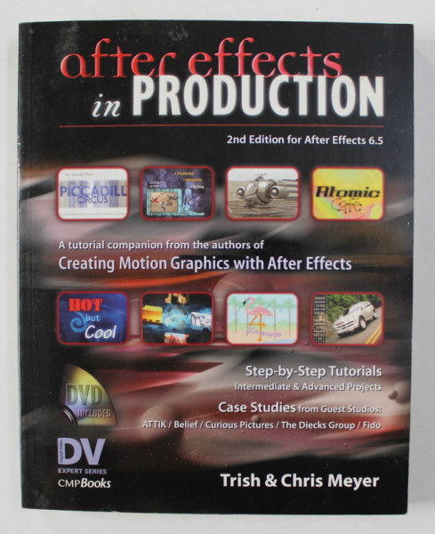 AFTER EFFECTS IN PRODUCTION , STEP - BY - STEP TUTORIALS - INTERMEDIATE and ADVANCED PROJECTS by TRISH and CHRIS MEYER , 2004 , CONTINE DVD *