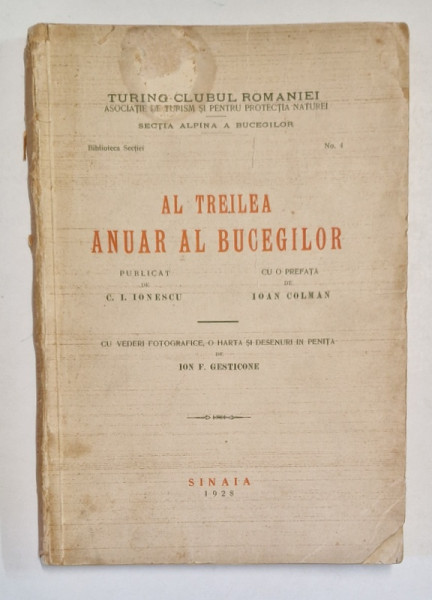 AL TREILEA ANUAR AL BUCEGILOR, C. I. IONESCU,1928,SINAIA