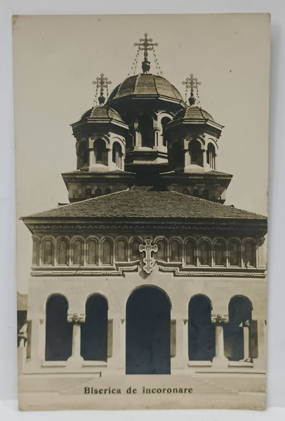 ALBA - IULIA , BISERICA INCORONARII , FOTOGRAFIE FORMAT CARTE POSTALA , 1929