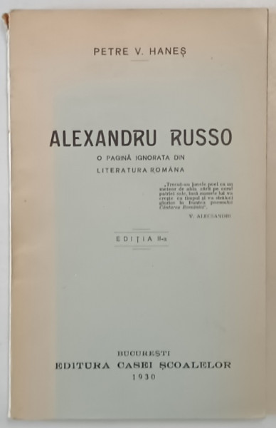 ALEXANDRU RUSSO de PETRE V. HANES , 1930