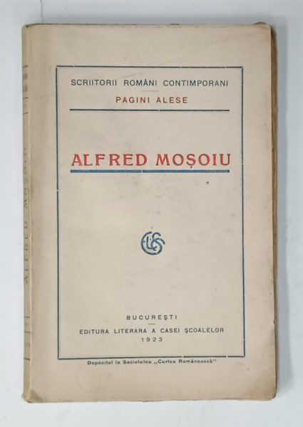 ALFRED MOSOIU , PAGINI ALESE , 1923