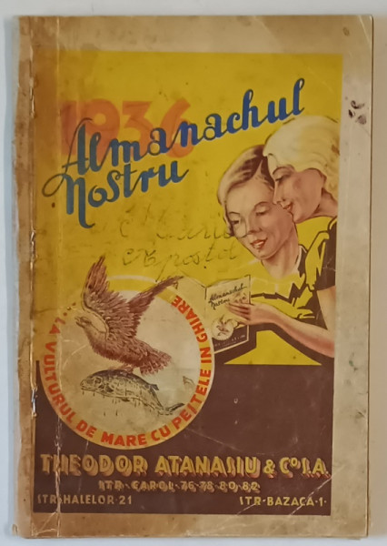 ALMANACHUL NOSTRU -  MAGAZINUL " LA VULTURUL DE MARE CU PESTELE IN GHEARE " , 1936