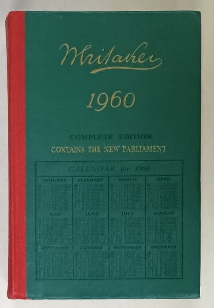 ALMANACK FOT THE YEAR OF OUR LORD , 1960 , COMPLETE EDITION , CONTAINS THE NEW PARLIAMENT