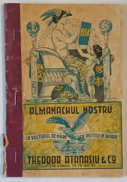 ALMANAHUL NOSTRU - LA VULTURUL DE MARE CU PESTELE IN GHIARE- THEODOR ATANASIU  1934