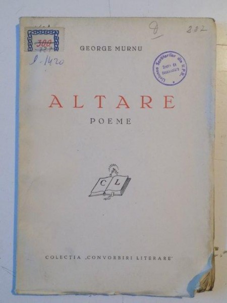 ALTARE. POEME de GEORGE MURNU  1940