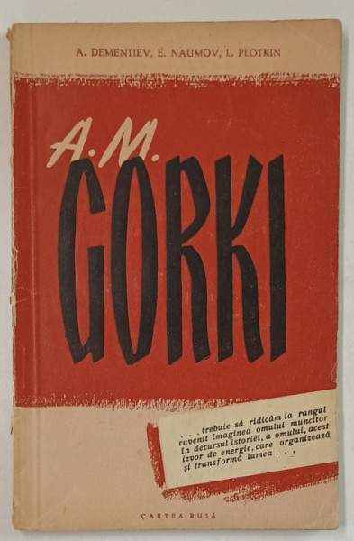 A,M. GORKI de A. DEMENTIEV ...L. PLOTKIN , 1956