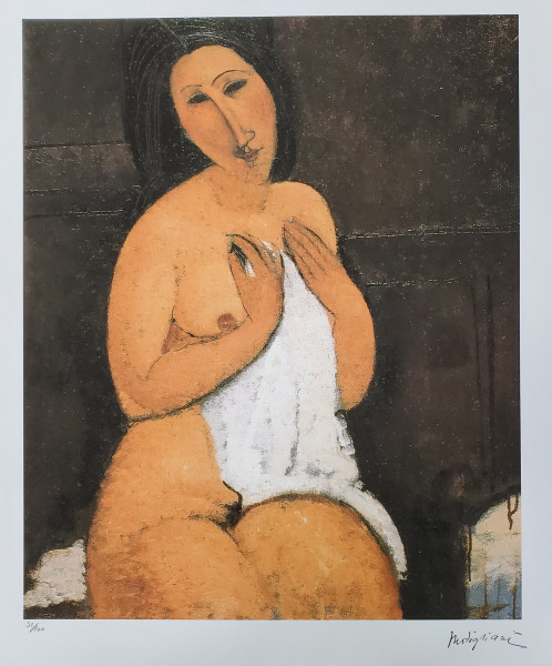 Amedeo Modigliani (1884-1920) - Seated Nude with a Shirt