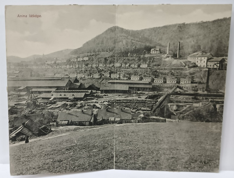 ANINA , VEDERE GENERALA , CARTE POSTALA DUBLA , 1911