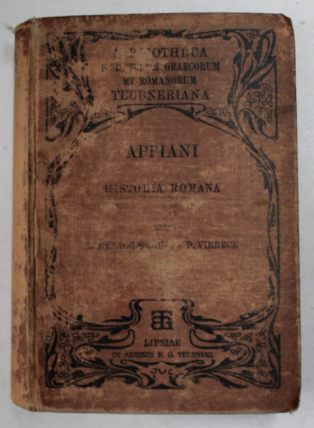 APPIANI - HISTORIA ROMANA EX RECENSIONE LUDOVICI MENDELSSOHNII , VOLUMES ALTERUM , TEXT IN LIMBA GREACA , NOTE SI EXPLICATII IN LIMBA LATINA , 1905