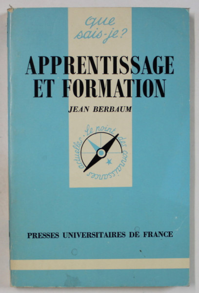 APPRENTISSAGE ET FORMATION par JEAN BERBAUM , 1984