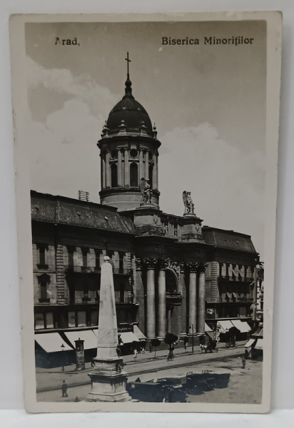 ARAD , BISERICA MINORITILOR , CARTE POSTALA ILUSTRATA , 1928