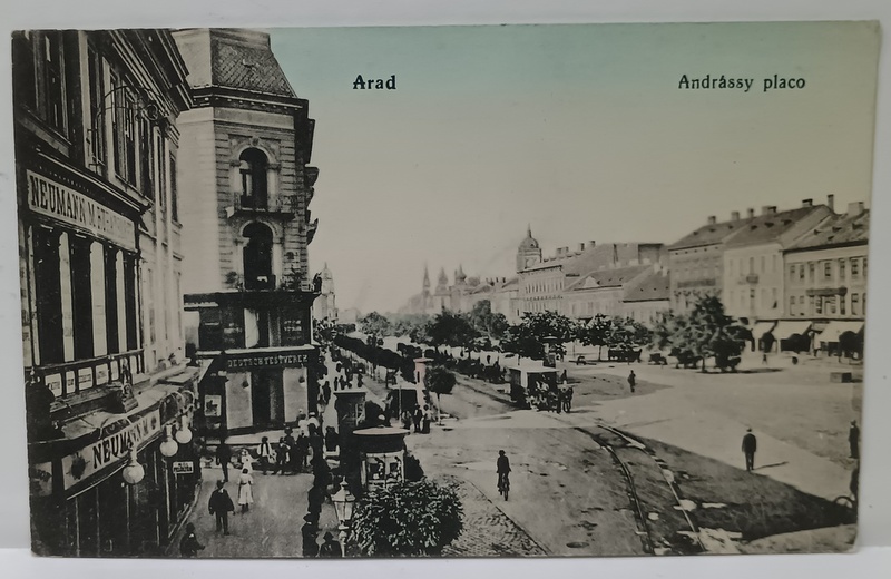 ARAD , PIATA ANDRASSY , CARTE POSTALA , DATATA 1914