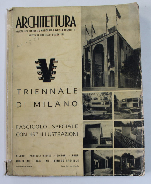 ARCHITETTURA - RIVISTA DEL SINDACATO NAZIONALE FASCISTA ARCHITETTI , 497 ILLUSTRATZIONI , 1933