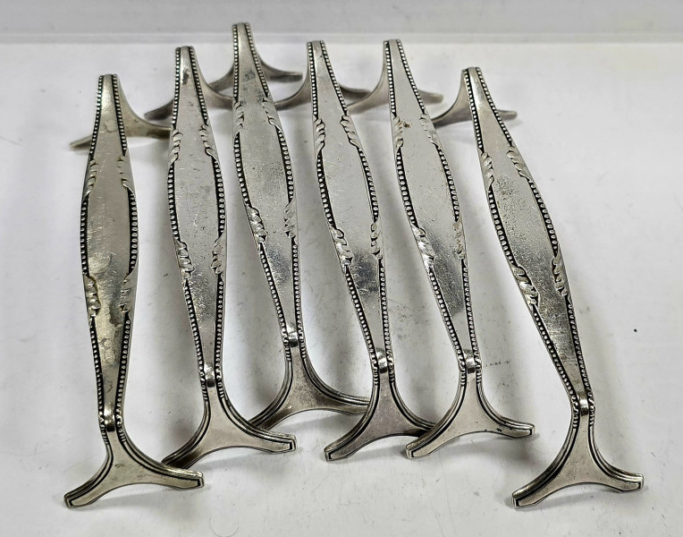 Argintaria PFORZHEIM, Sase suporturi Art Nouveau pentru tacamuri, cca. 1900