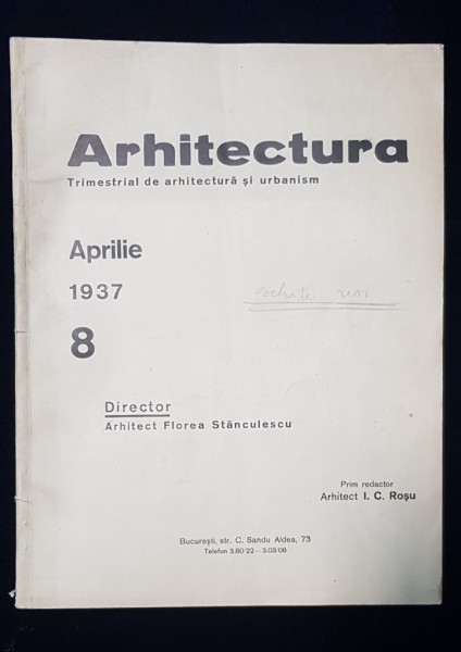 ARHITECTURA - APRILIE, 1937