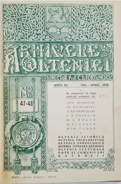 ARHIVELE OLTENIEI, ANUL IX , NR. 47-52 , 1930