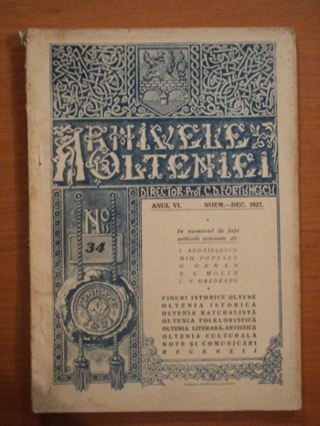 ARHIVELE OLTENIEI, ANUL VI, NR. 34, NOEM-DEC 1927