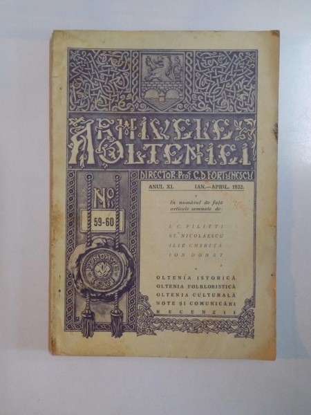 ARHIVELE OLTENIEI, ANUL XI, NR 59-60, IAN-APRILIE 1932