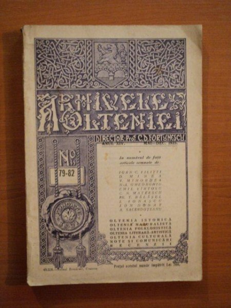 ARHIVELE OLTENIEI ANUL XIV , NR. 79 - 82 , MAI - DECEMBRIE   , 1935