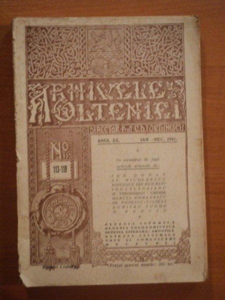 ARHIVELE OLTENIEI, ANUL XX, NR. 113-118, IAN-DEC 1941