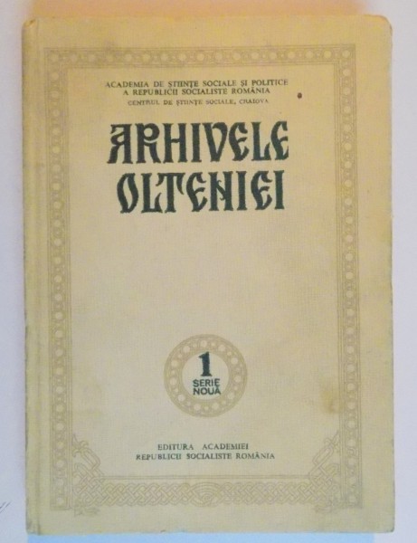 ARHIVELE OLTENIEI , SERIE NOUA , NR. 1  1981