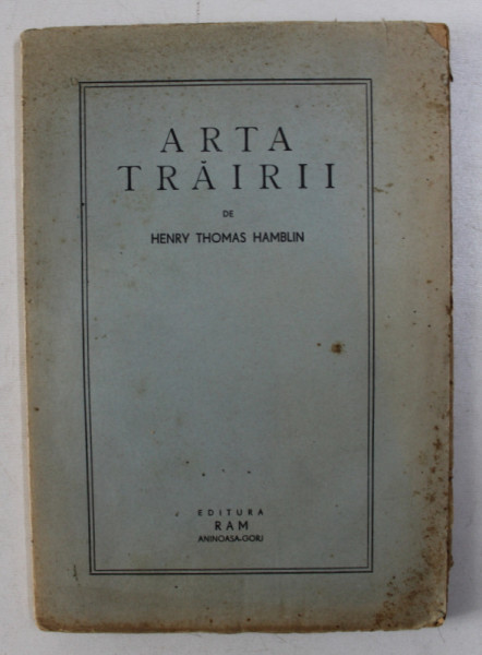 ARTA TRAIRII de HENRY THOMAS HAMBLIN