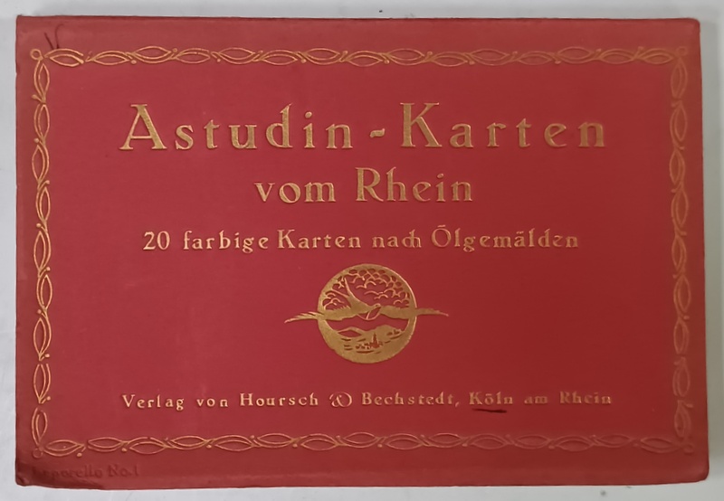 ASTUDIN - KARTE VOM RHEIN , MINIALBUM CU 20 DE CARTI POSTALE COLOR , FORMAT ARMONICA , INCEPUTUL SEC. XX