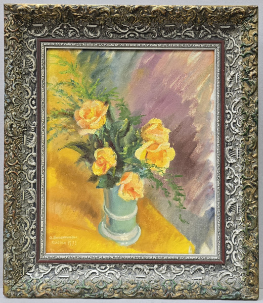 Aurel Bordenache (1902-1987) - Vas cu trandafiri, 1973