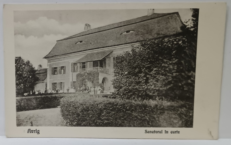 AVRIG , SANATORIUL IN CURTE , CARTE POSTALA ILUSTRATA ,  INTERBELICA