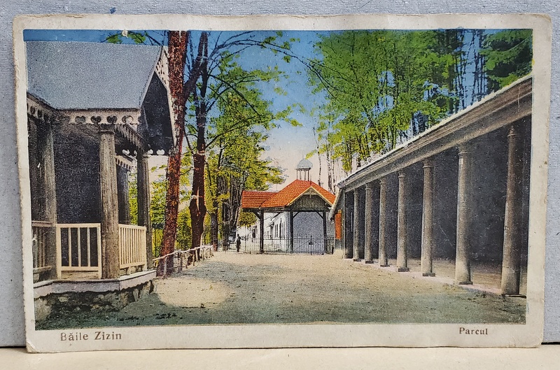 BAILE ZIZIN , PARCUL , CARTE POSTALA ILUSTRATA , 1932