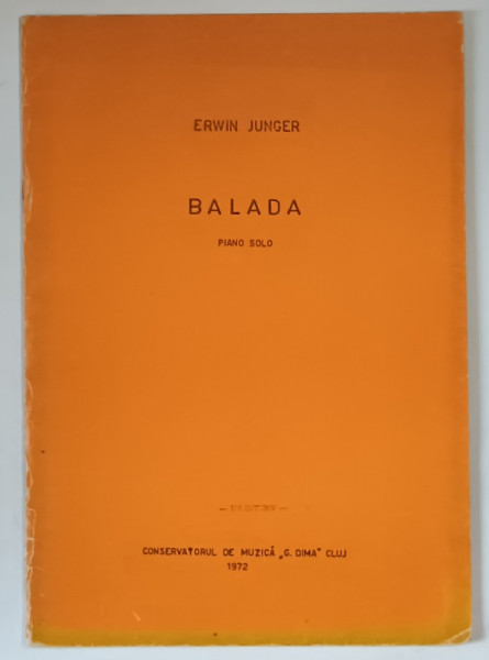 BALADA , PIANO SOLO de ERWIN JUNGER , 1972