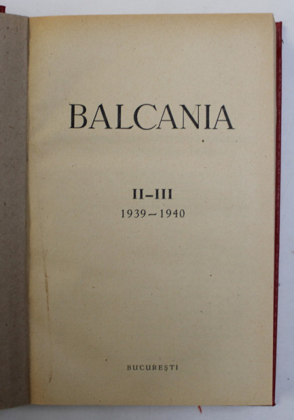 BALCANIA II-III  1939-1940