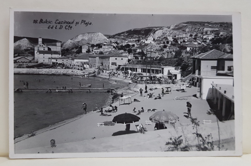 BALCIC , CAZINOUL SI PLAJA , FOTOGRAFIE TIP CARTE POSTALA , INTERBELICA